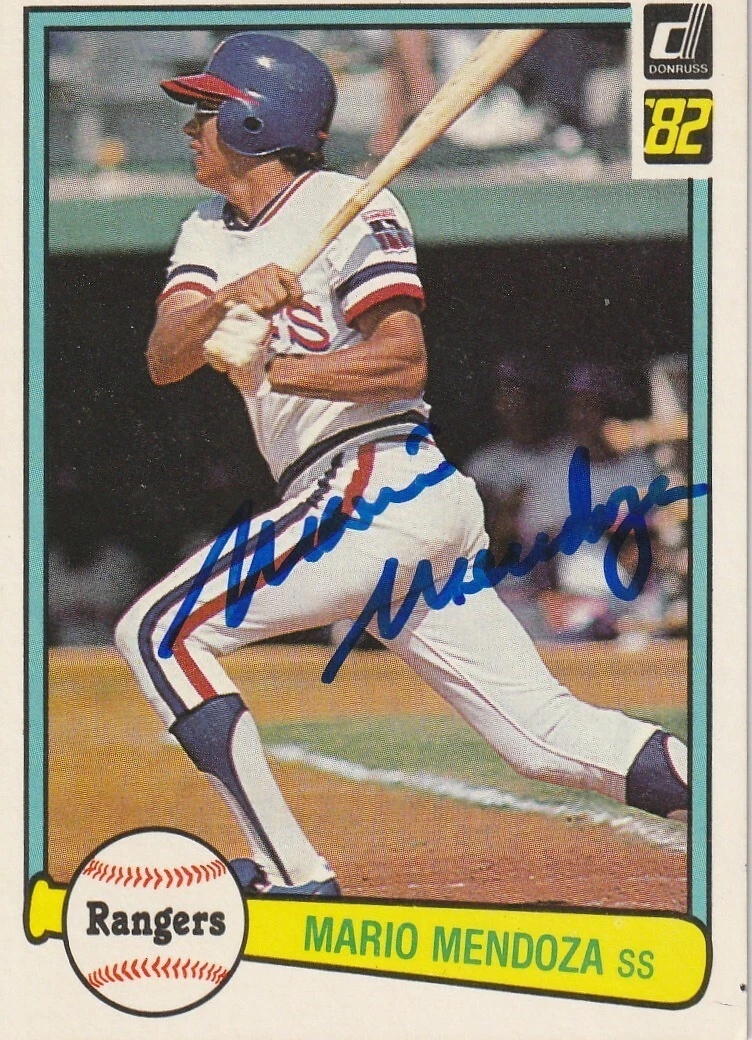 MARIO MENDOZA TEXAS RANGERS  SIGNED 1982 DONRUSS CARD #394