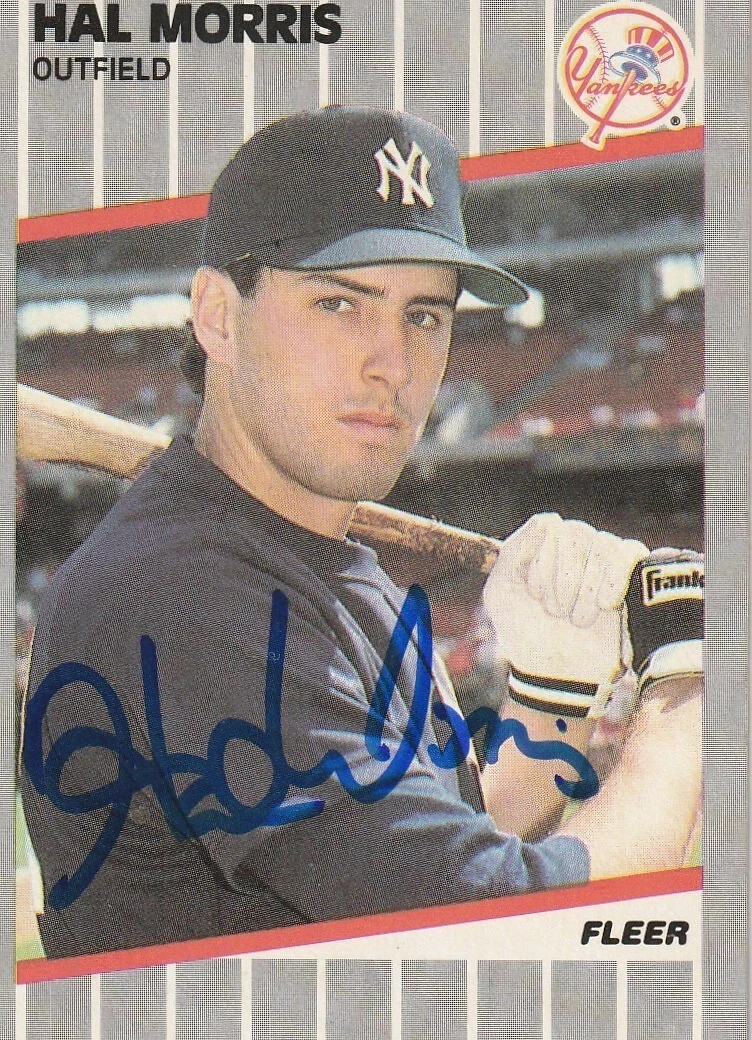 HAL MORRIS NEW YORK YANKEES SIGNED 1989 FLEER CARD #260
