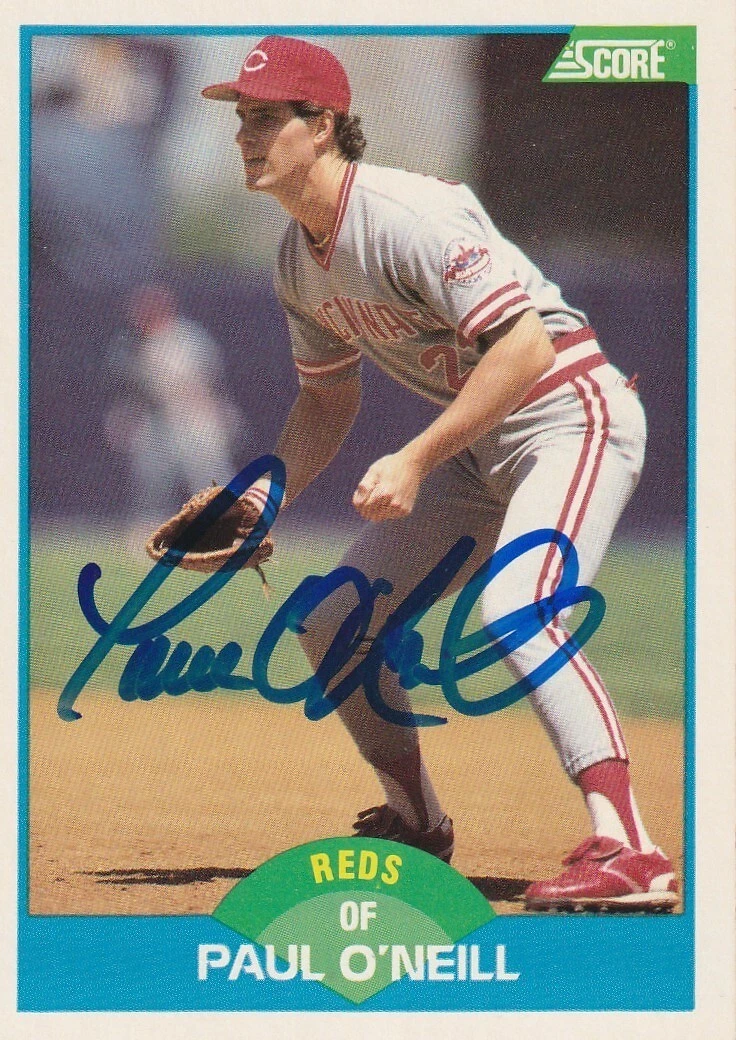 PAUL O'NEILL CINCINNATI REDS  SIGNED 1989 SCORE CARD #206