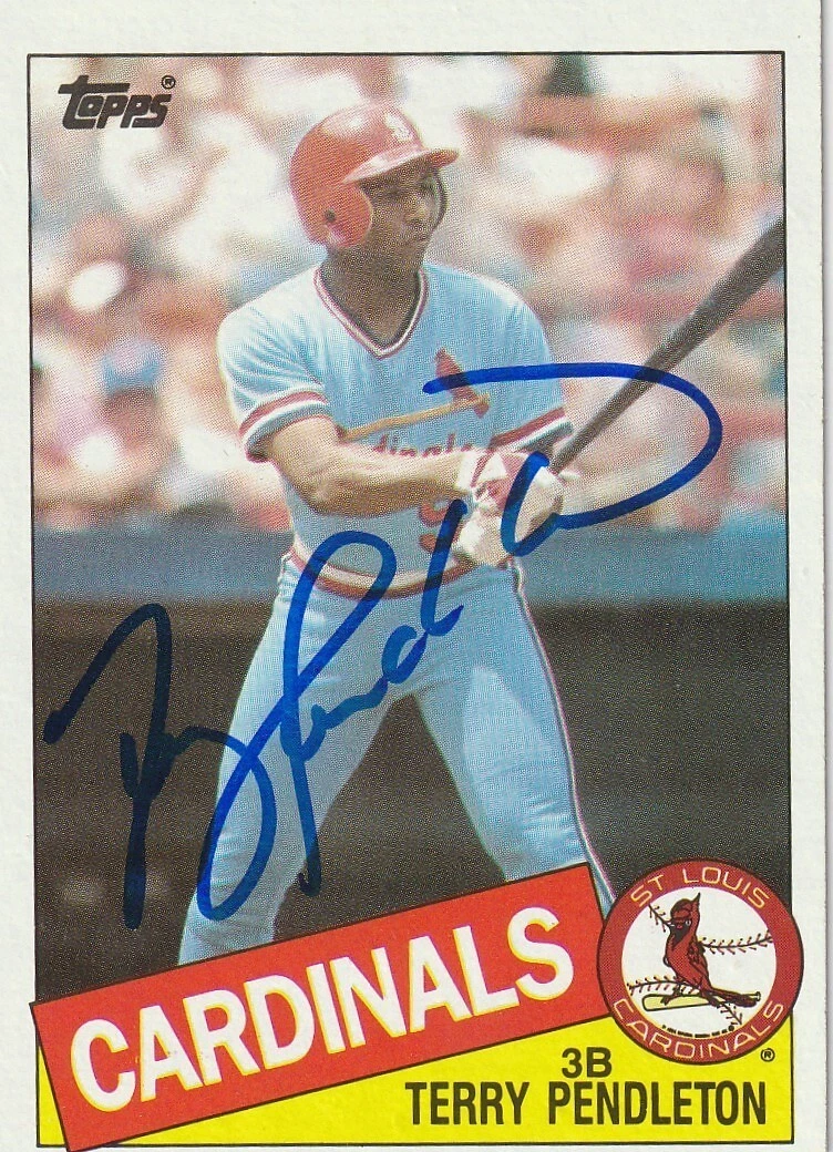 TERRY PENDLETON ST. LOUIS CARDINALS SIGNED 1985 TOPPS CARD #346