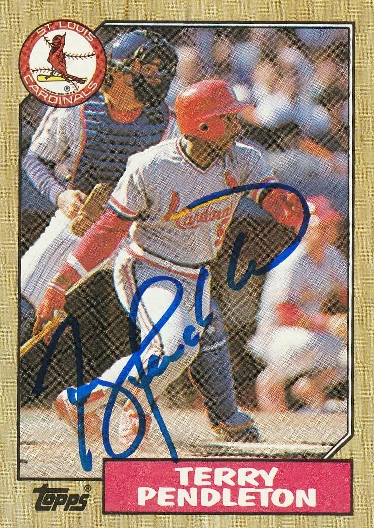 TERRY PENDLETON ST. LOUIS CARDINALS SIGNED 1987 TOPPS CARD #8