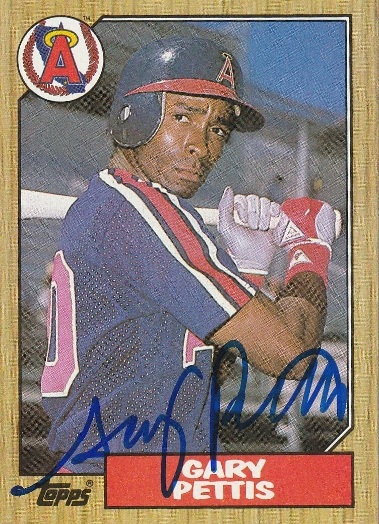 GARY PETTIS CALIFORNIA ANGELS  SIGNED 1987 TOPPS CARD #278