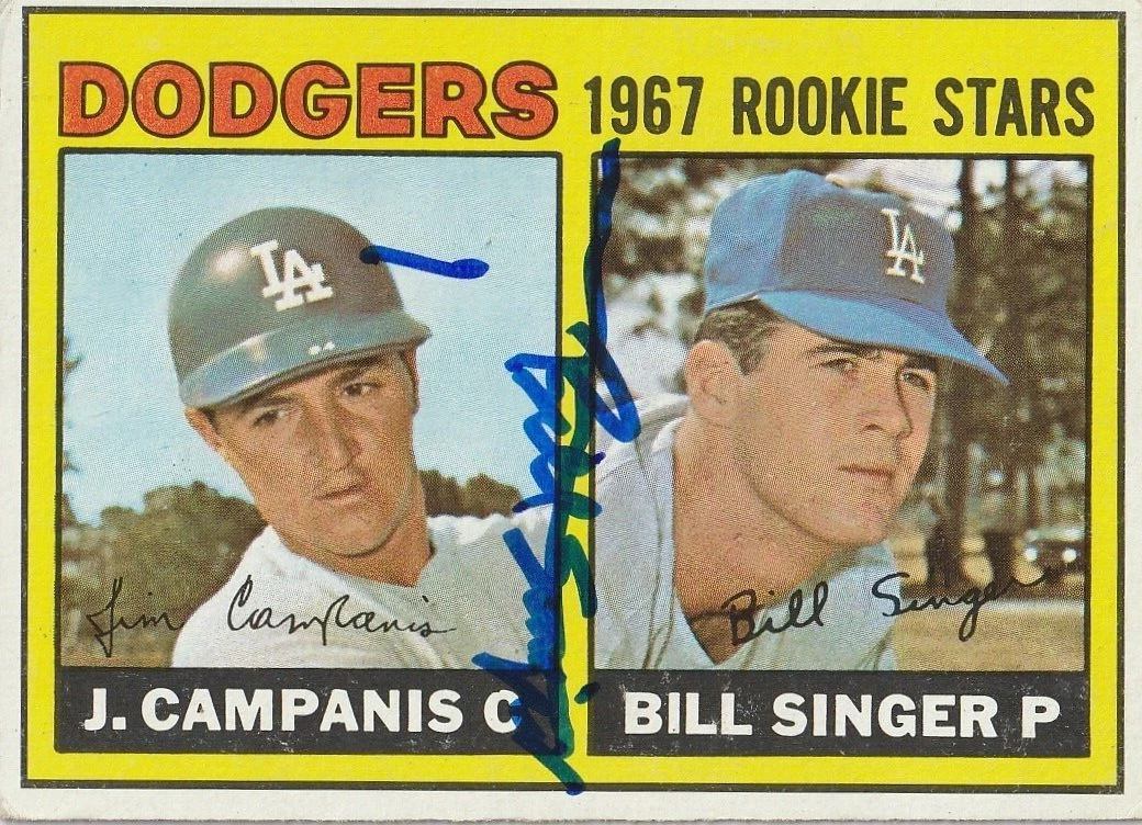 BILL SINGER LOS ANGELES DODGERS  SIGNED 1967 TOPPS CARD #12