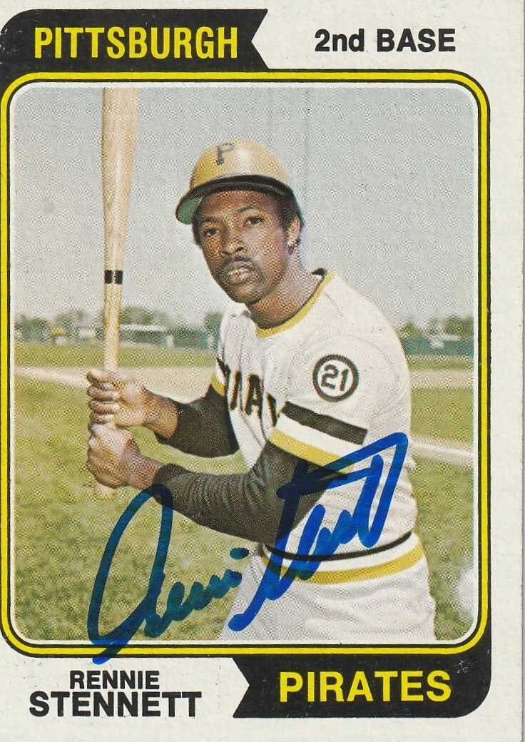 RENNIE STENNETT PITTSBURGH PIRATES SIGNED 1974 TOPPS CARD #426