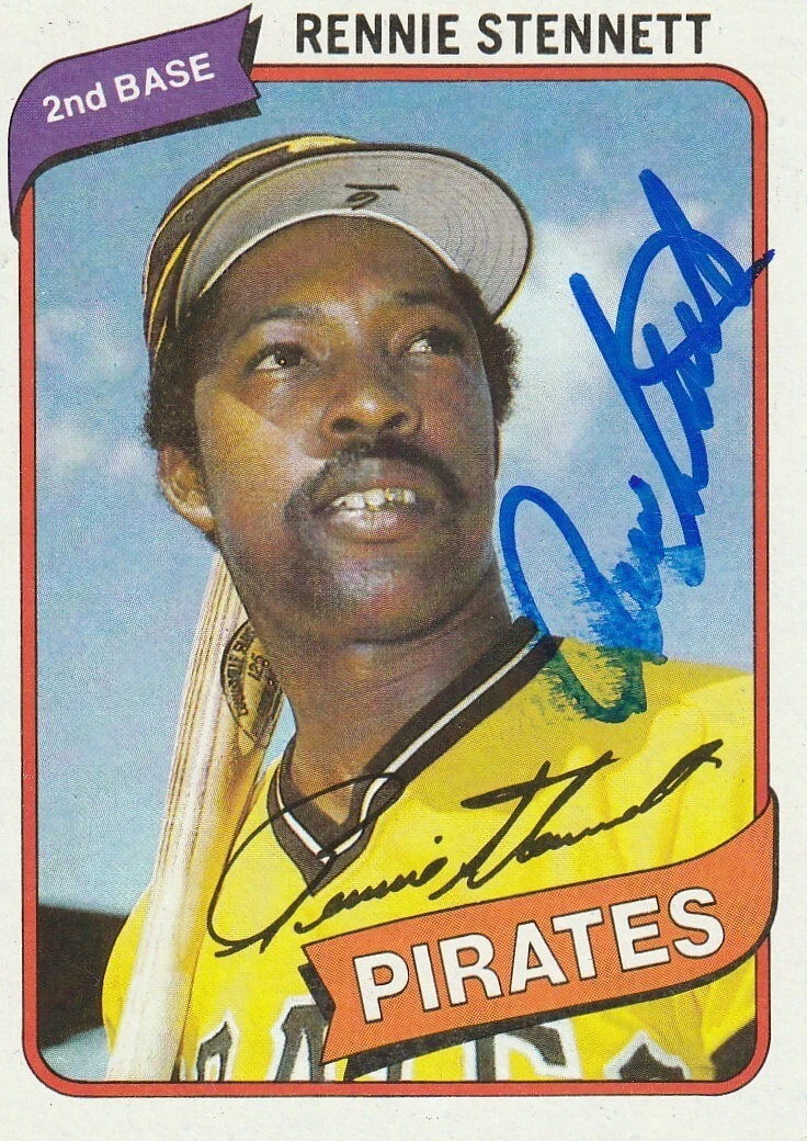 RENNIE STENNETT PITTSBURGH PIRATES SIGNED 1980 TOPPS CARD #501