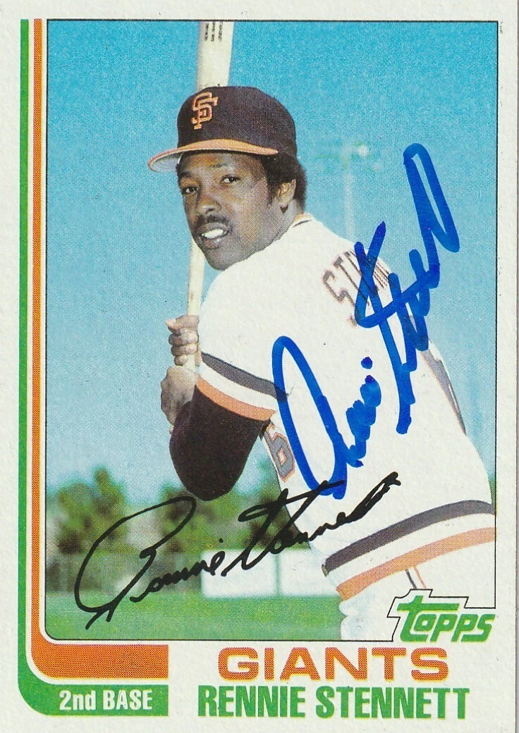 RENNIE STENNETT SAN FRANCISCO GIANTS  SIGNED 1982 TOPPS CARD #84