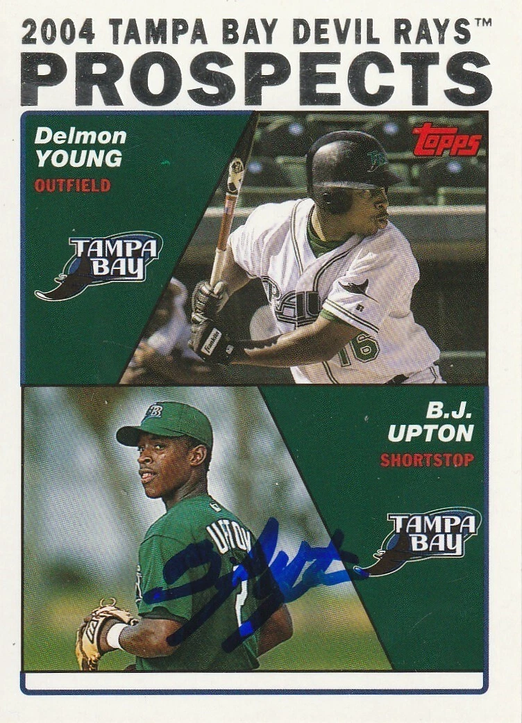 B.J. UPTON TAMPA DEVIL RAYS SIGNED 2004 TOPPS CARD #692