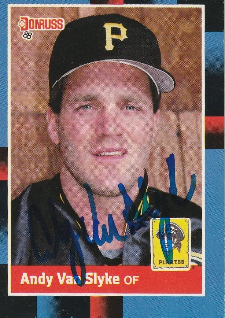 ANDY VAN SLYKE PITTSBURGH PIRATES  SIGNED 1988 DONRUSS CARD #291
