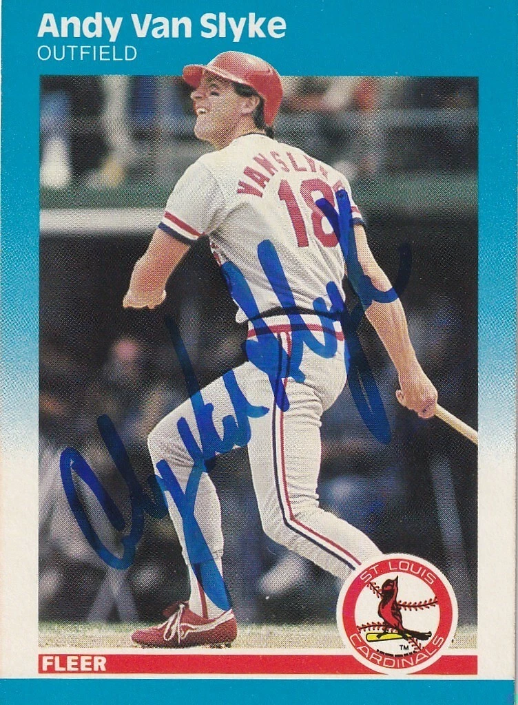 ANDY VAN SLYKE ST. LOUIS CARDINALS  SIGNED 1987 FLEER CARD #311