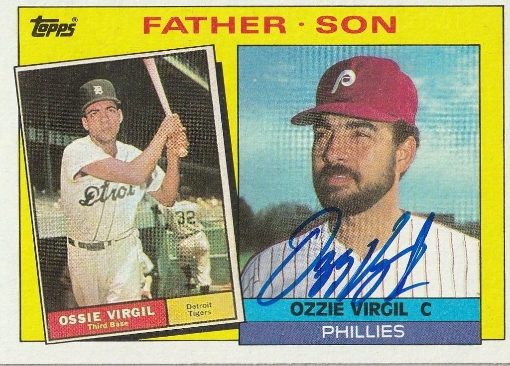 OZZIE VIRGIL PHILADELPHIA PHILLIES 1985 TOPPS CARD #143 SIGNED