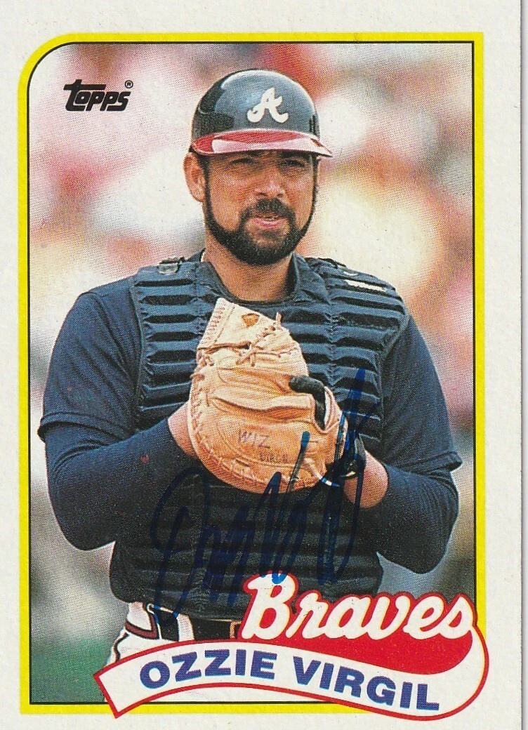 OZZIE VIRGIL ATLANTA BRAVES 1989 TOPPS CARD #179 SIGNED