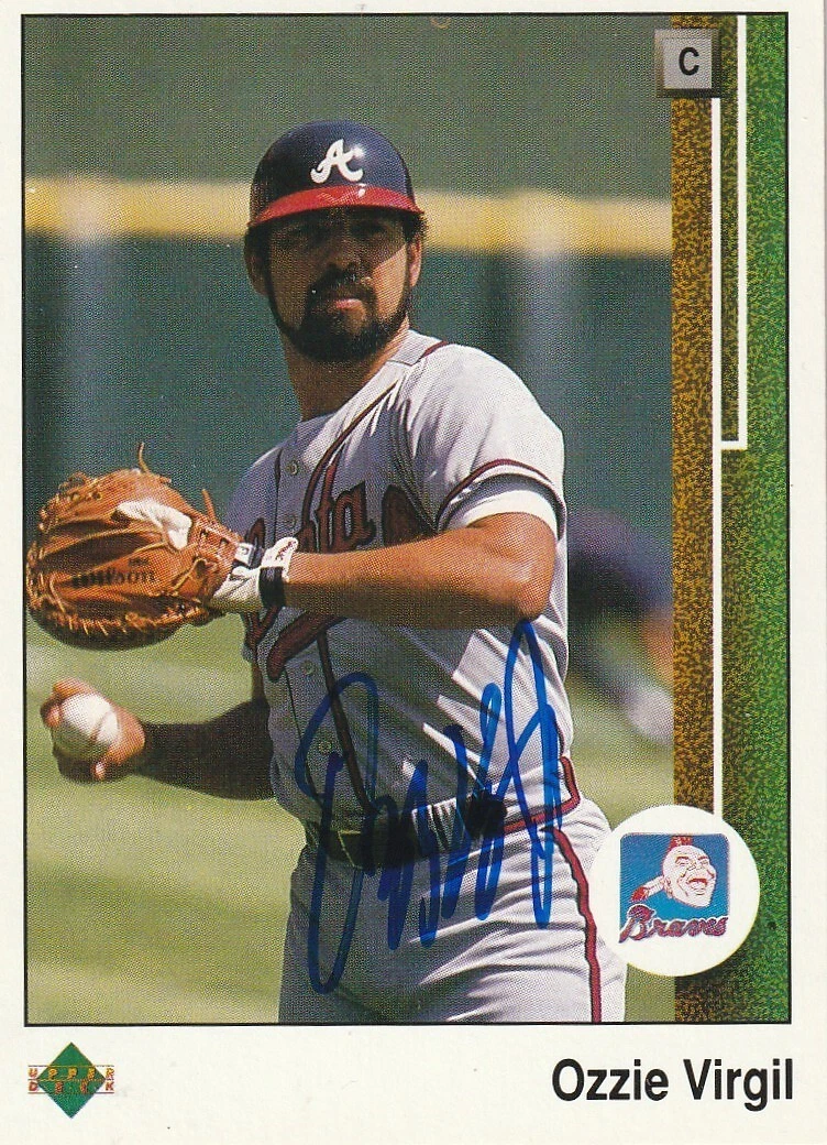 OZZIE VIRGIL ATLANTA BRAVES 1989 UPPER DECK CARD #104 SIGNED