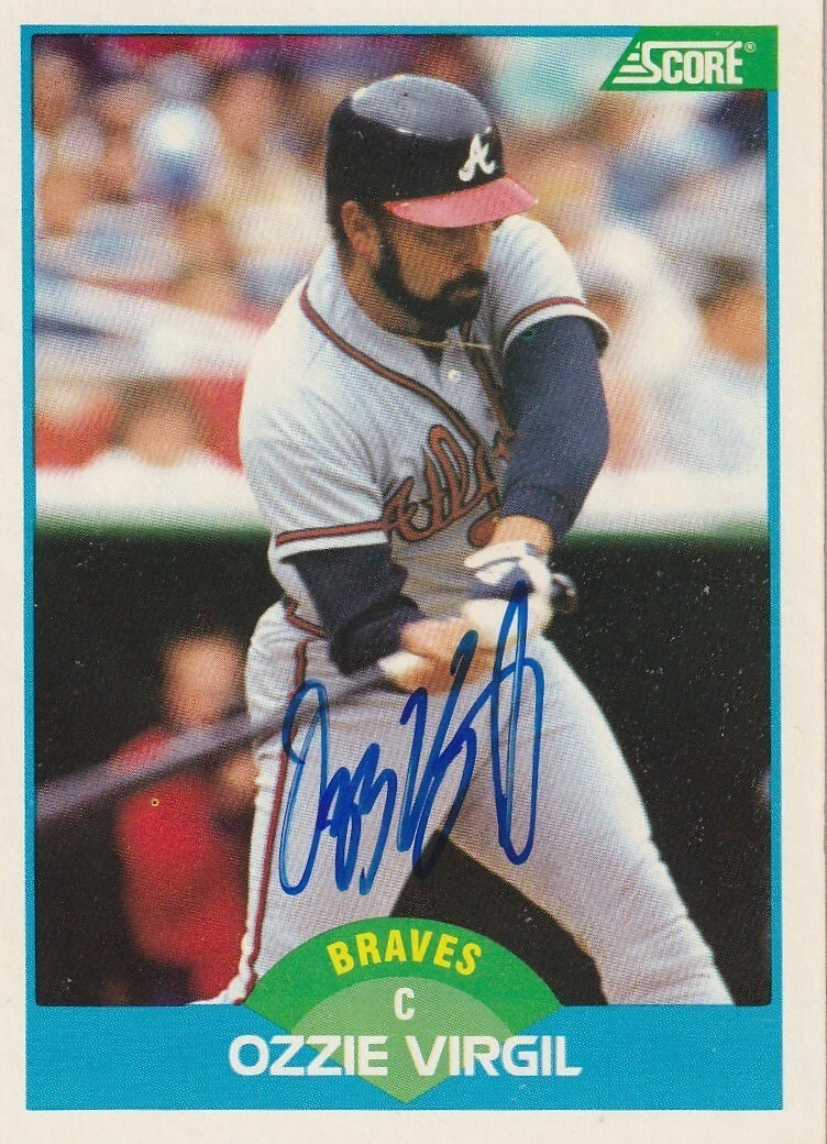 OZZIE VIRGIL ATLANTA BRAVES 1989 SCORE CARD #111 SIGNED