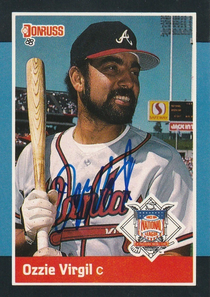 OZZIE VIRGIL ATLANTA BRAVES 1988 DONRUSS CARD #50 SIGNED