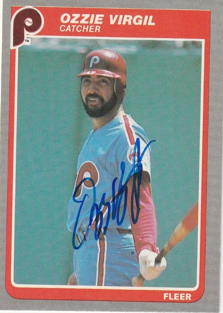 OZZIE VIRGIL PHILADELPHIA PHILLIES 1985 FLEER CARD #267 SIGNED
