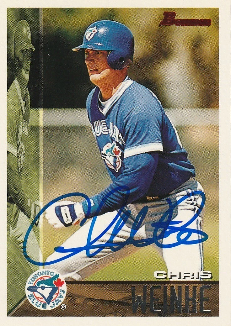 CHRIS WEINKE TORONTO BLUE JAYS 1995 BOWMAN CARD #131 SIGNED