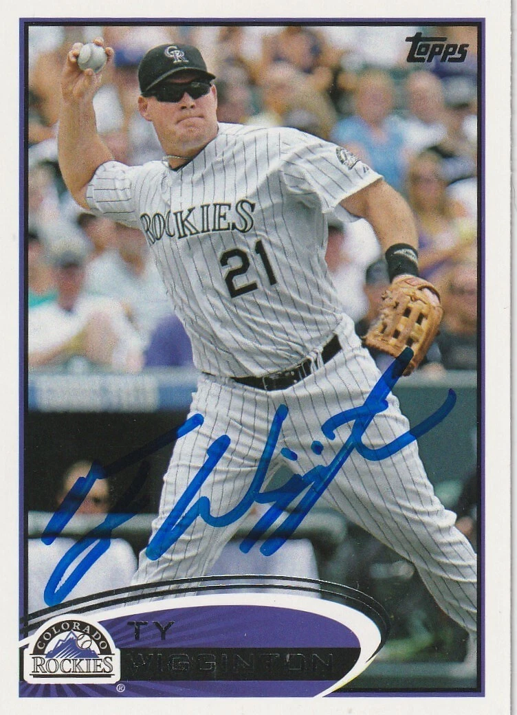 TY WIGGINTON COLORADO ROCKIES 2012 TOPPS CARD #154 SIGNED