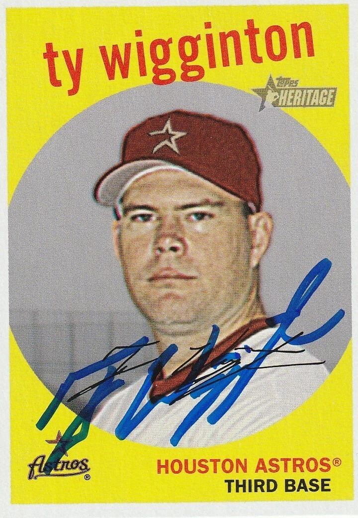 TY WIGGINTON HOUSTON ASTROS 2008 TOPPS HERITAGE CARD #330 SIGNED