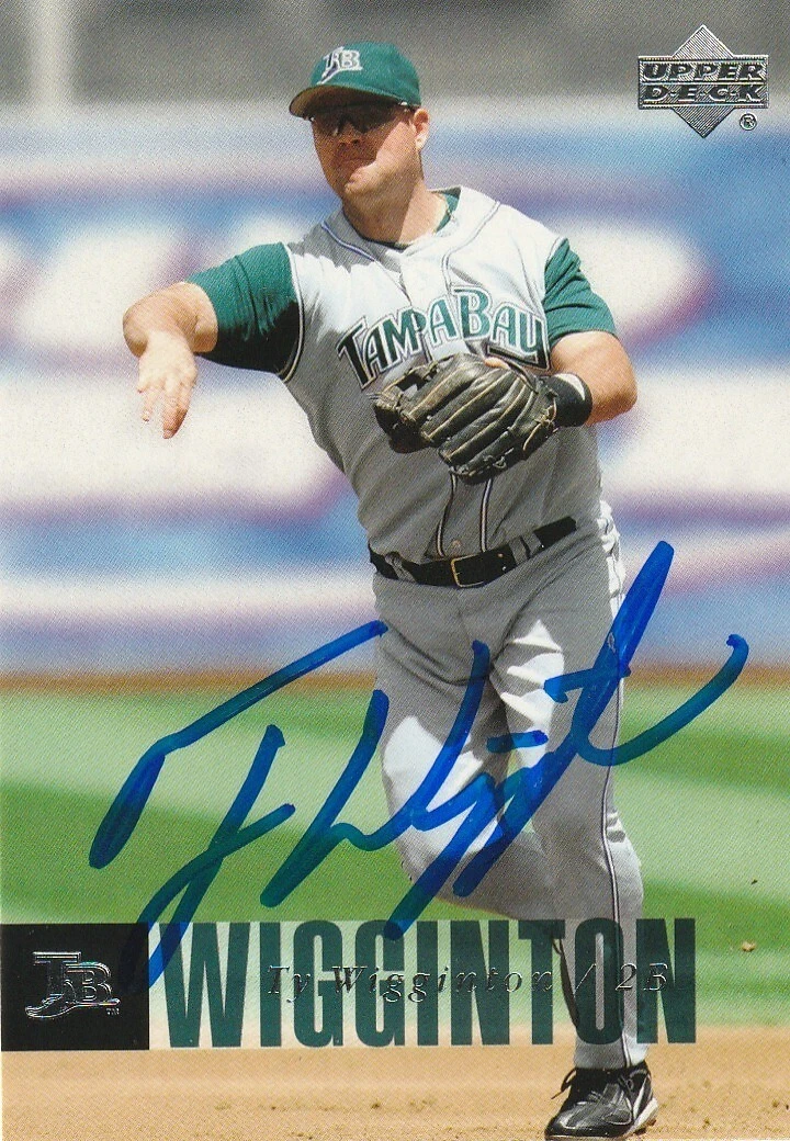 TY WIGGINTON TAMPA BAY DEVIL RAYS  2006 UPPER DECK CARD #829 SIGNED