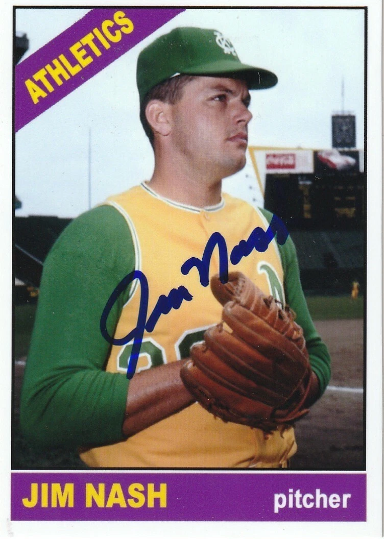 JIM NASH KANSAS CITY A'S  SIGNED 1966 STYLE CUSTOM CARD