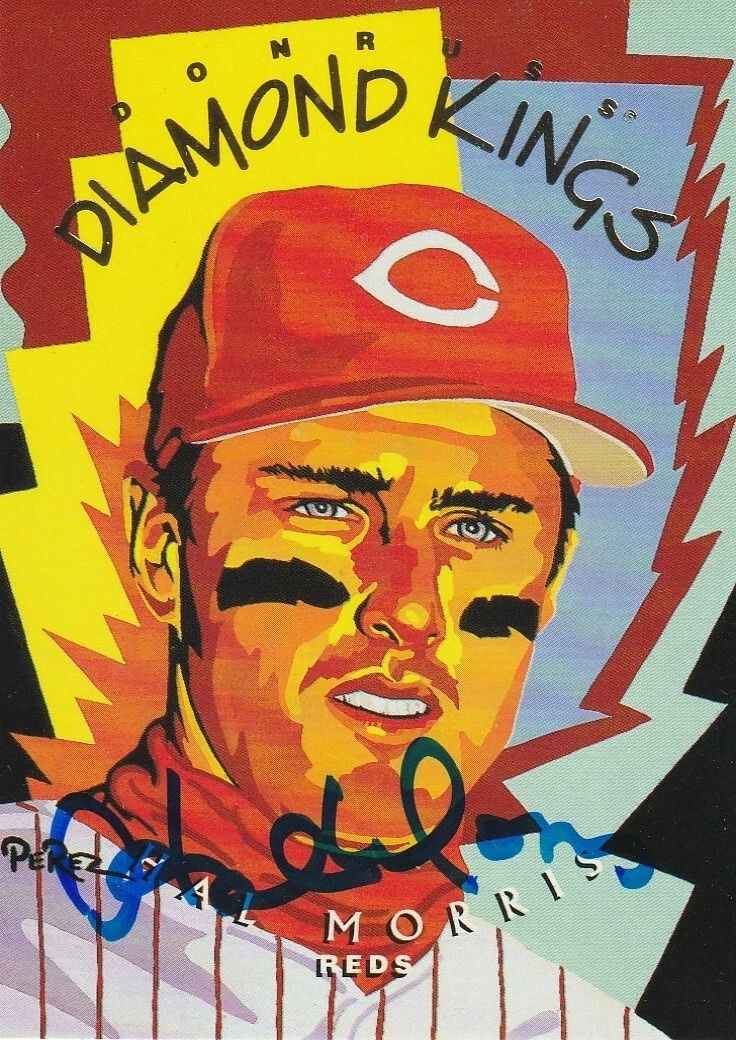 HAL MORRIS CINCINNATI REDS   SIGNED 1995 DONRUSS DIAMOND KING  CARD #DK-20