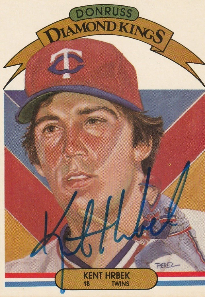 KENT HRBEK MINNESOTA TWINS  SIGNED 1983 DONRUSS DIAMOND KING CARD #19