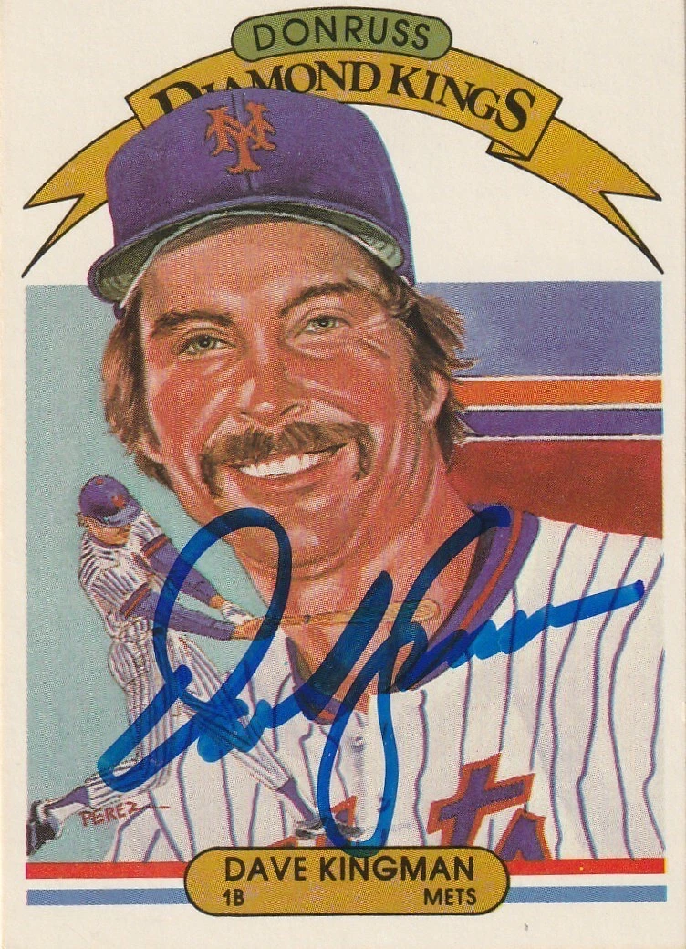 DAVE KINGMAN NEW YORK METS  SIGNED 1982 DONRUSS DIAMOND KING CARD #17
