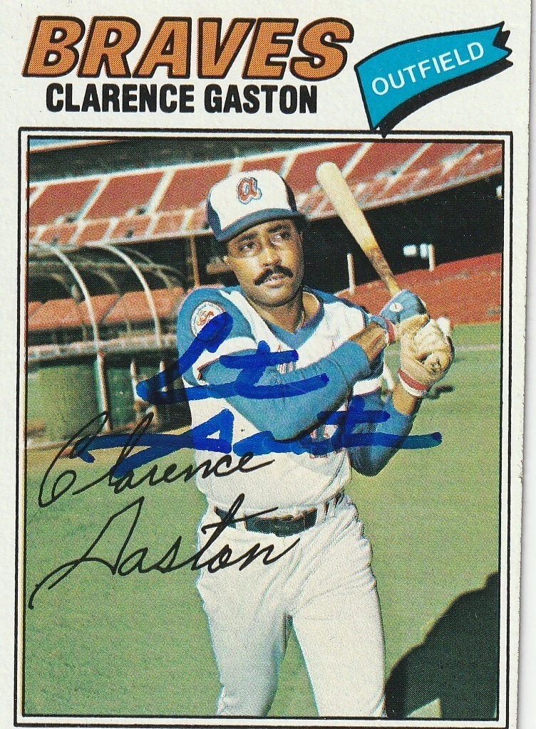 CITO GASTON ATLANTA BRAVES  SIGNED 1977 TOPPS CARD #192