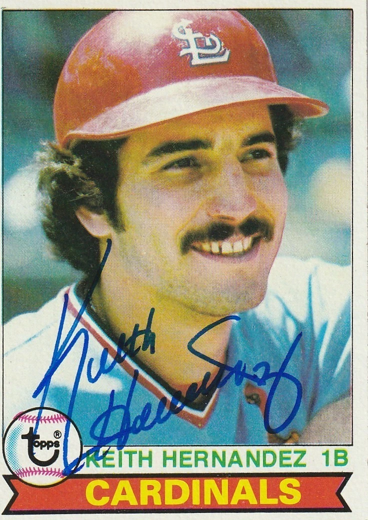 KEITH HERNANDEZ  ST. LOUIS CARDINALS  SIGNED 1979 TOPPS CARD #695