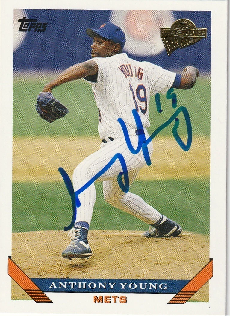 ANTHONY YOUNG NEW YORK METS  SIGNED 2005 TOPPS ALL-TIME FAN FAVORITES #116