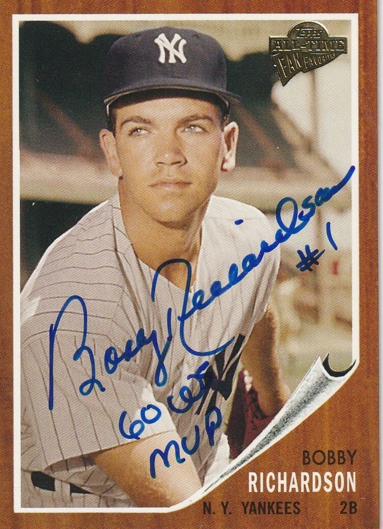 BOBBY RICHARDSON NEW YORK YANKEES  SIGNED 2003 TOPPS ALL-TIME FAN FAVORITES #53