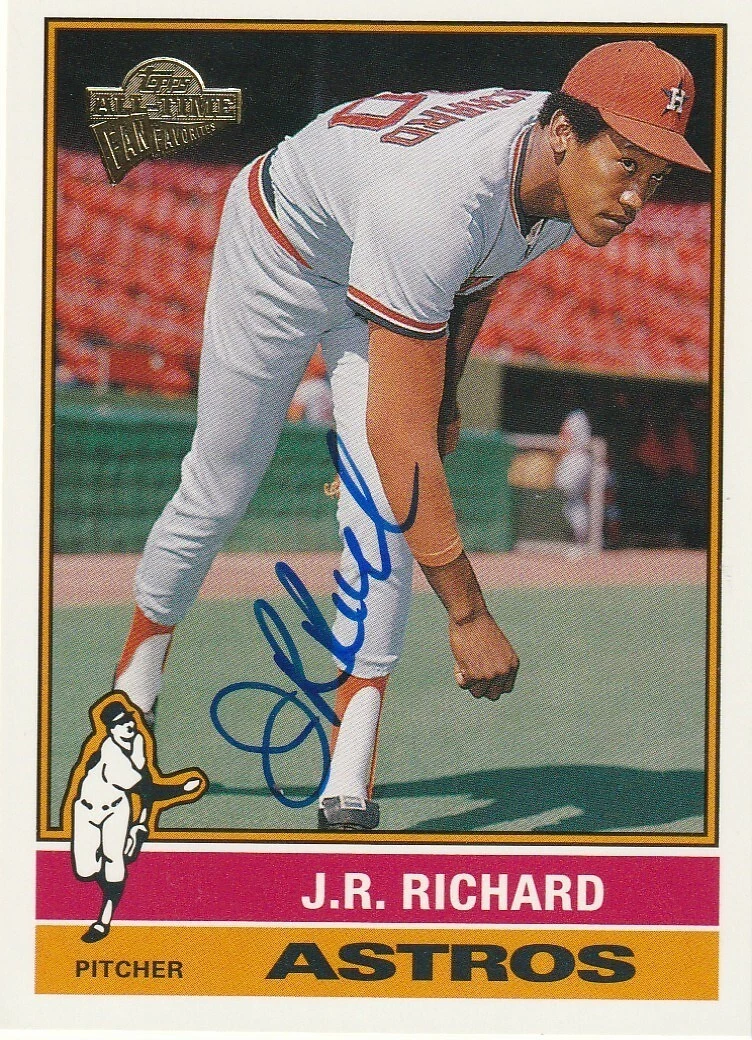 J.R. RICHARD HOUSTON ASTROS  SIGNED 2003 TOPPS ALL-TIME FAN FAVORITES #36