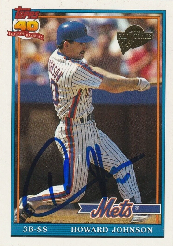 HOWARD JOHNSON NEW YORK METS  SIGNED 2003 TOPPS ALL-TIME FAN FAVORITES #47