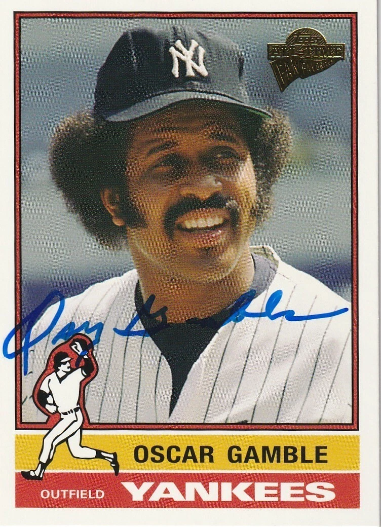 OSCAR GAMBLE NEW YORK YANKEES  SIGNED 2005 TOPPS ALL-TIME FAN FAVORITES #102