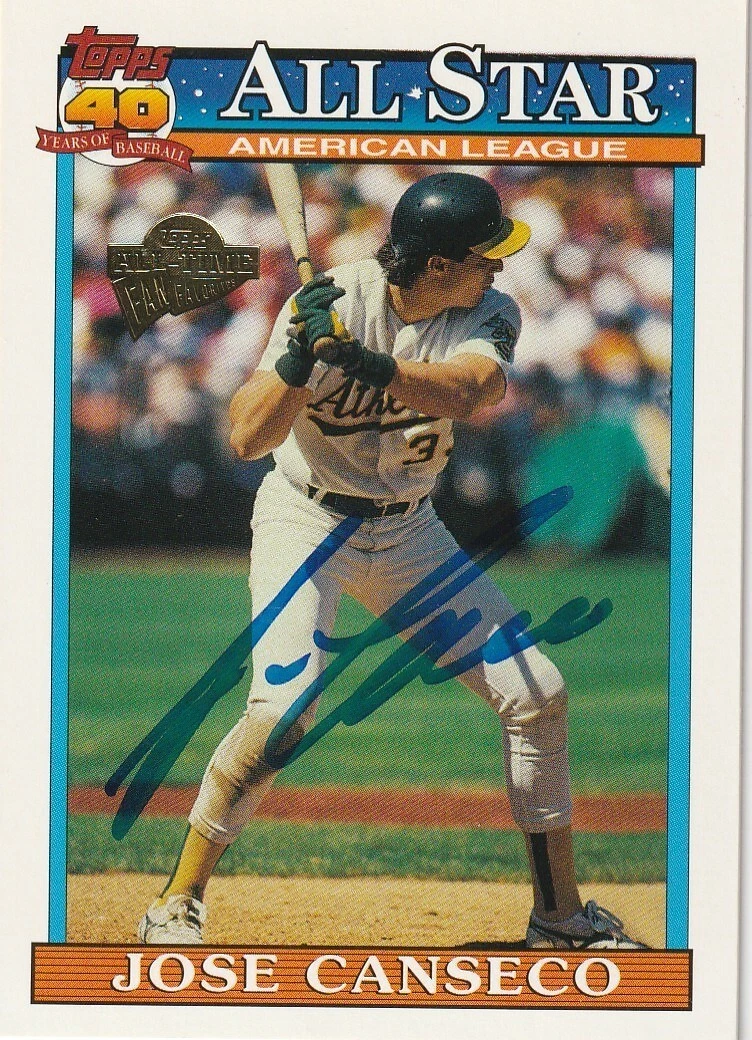 JOSE CANSECO OAKLAND A'S  SIGNED 2003 TOPPS ALL-TIME FAN FAVORITES #144