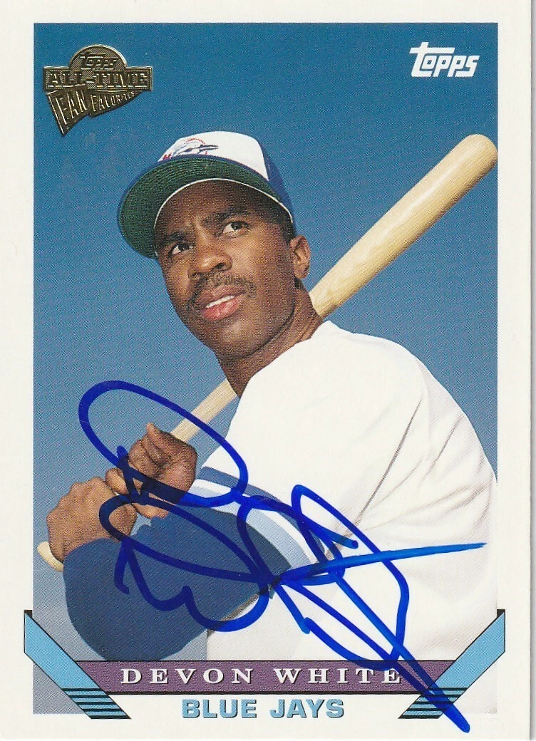 DEVON WHITE TORONTO BLUE JAYS  SIGNED 2004 TOPPS ALL-TIME FAN FAVORITES #98