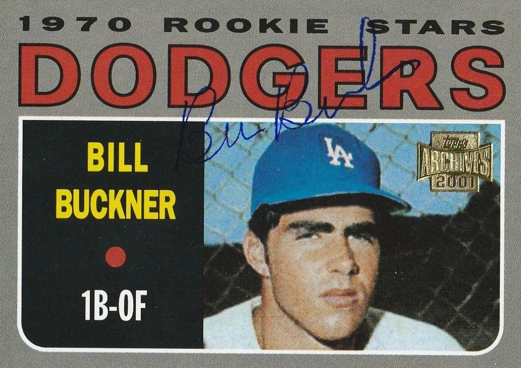 BILL BUCKNER LOS ANGELES DODGERS  SIGNED 2001 TOPPS ARCHIVES CARD #286