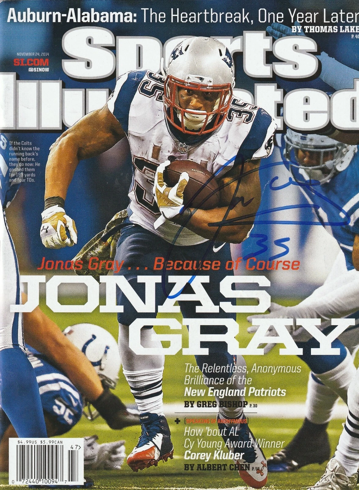 JONAS GRAY NEW ENGLAND PATRIOTS  SIGNED SPORTS ILLUSTRATED