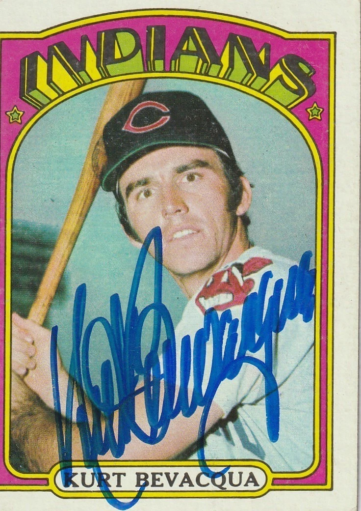 KURT BEVACQUA CLEVELAND INDIANS  SIGNED 1972 TOPPS CARD #193