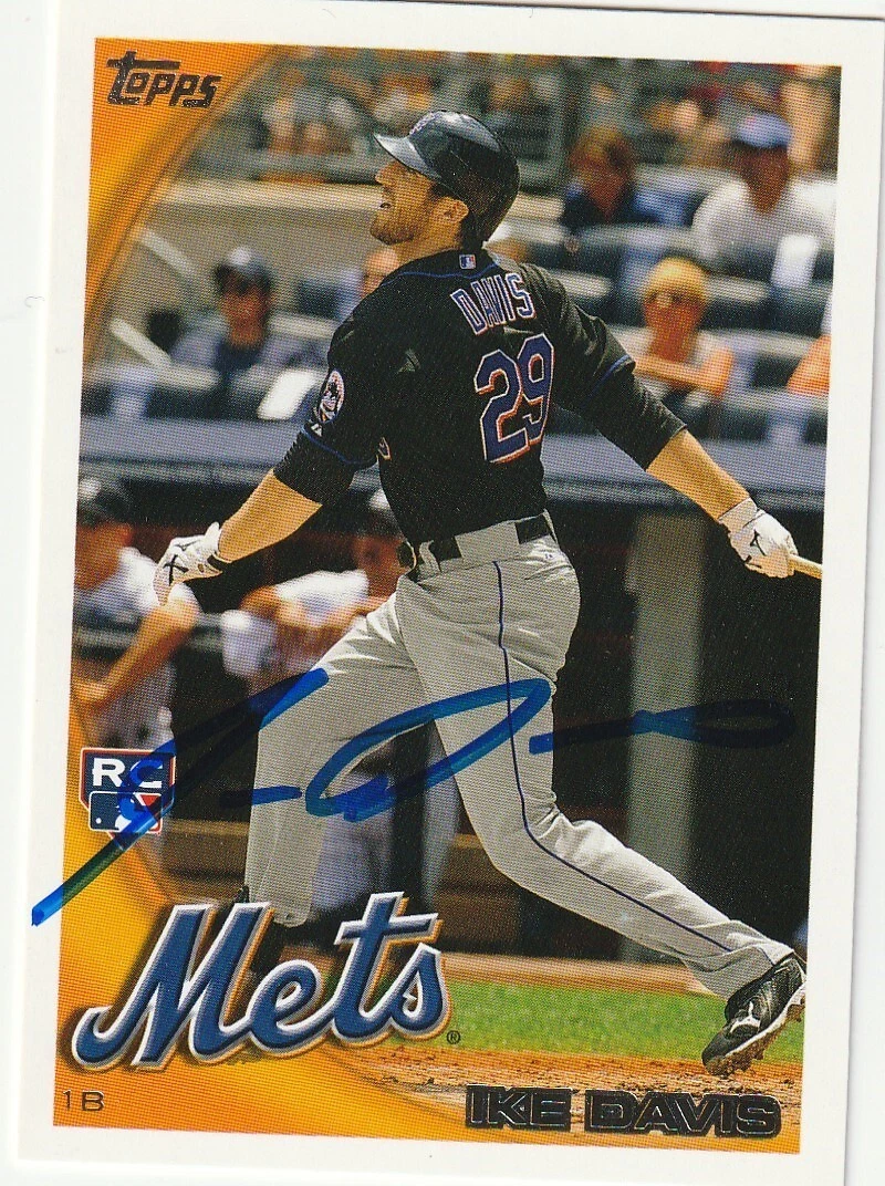 IKE DAVIS NEW YORK METS  SIGNED 2010 TOPPS UPDATE CARD #US-15