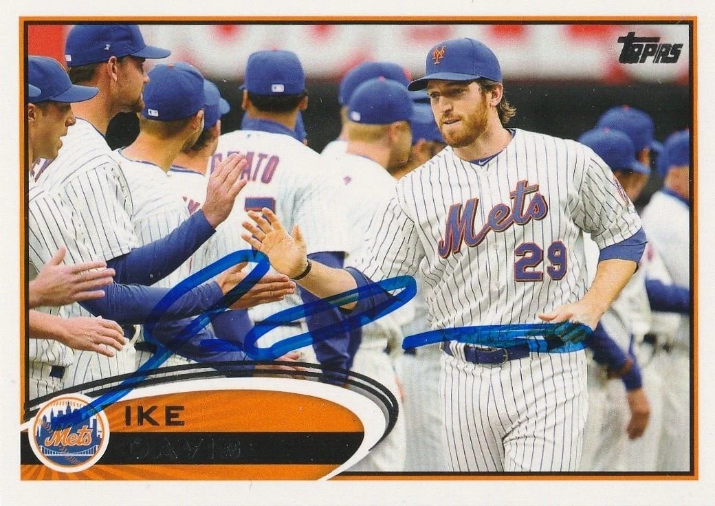 IKE DAVIS NEW YORK METS  SIGNED 2012 TOPPS CARD #24