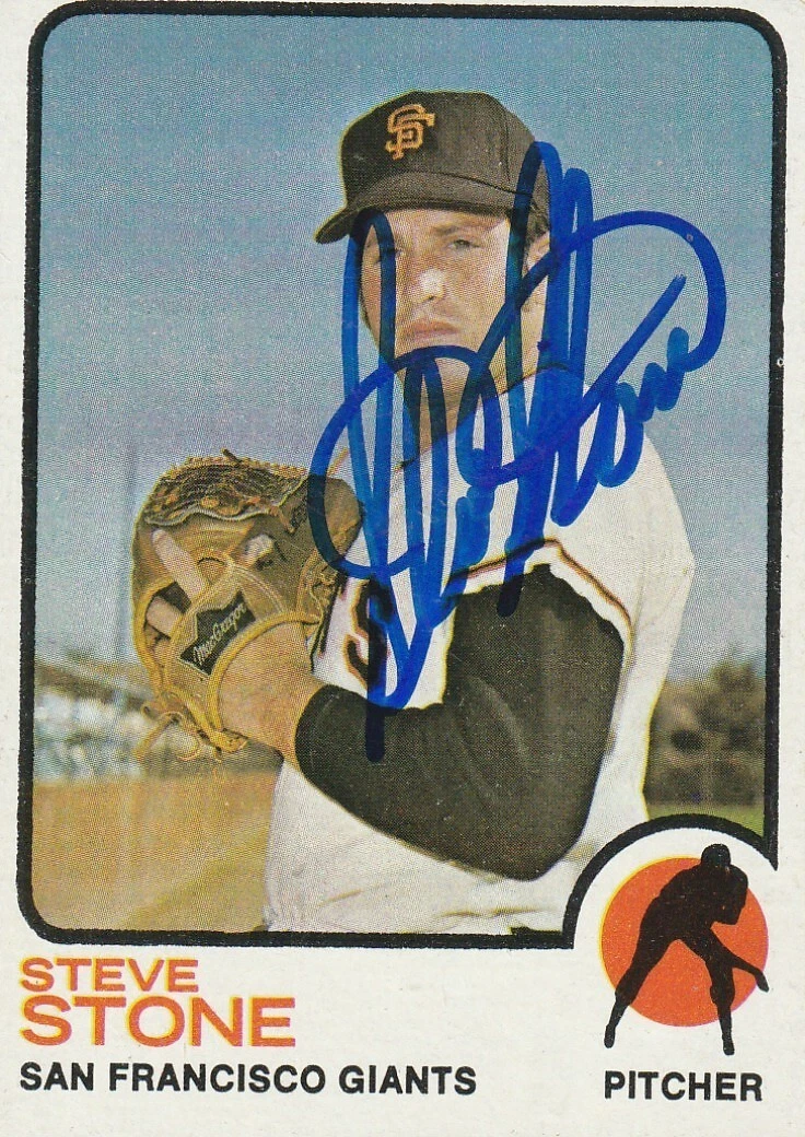 STEVE STONE SAN FRANCISCO GIANTS  SIGNED 1973 TOPPS CARD #167