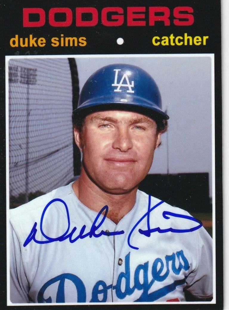 DUKE SIMS LOS ANGELES DODGERS  SIGNED 1971 STYLE CUSTOM CARD