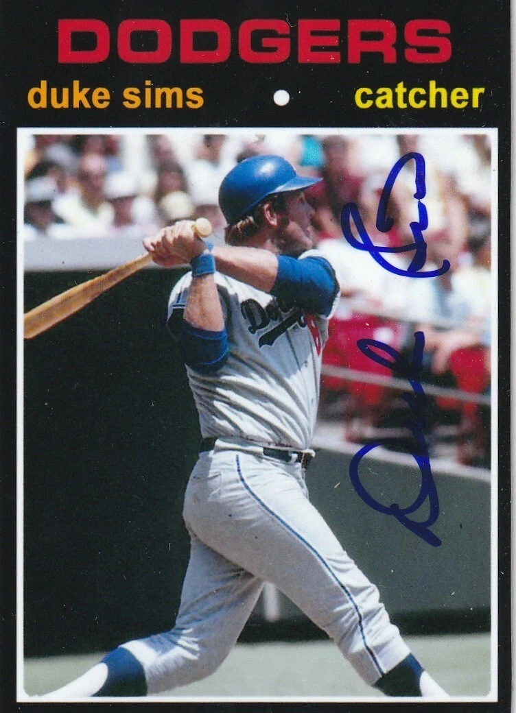 DUKE SIMS LOS ANGELES DODGERS  SIGNED 1971 STYLE CUSTOM CARD
