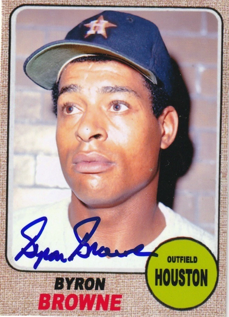 BYRON BROWNE HOUSTON ASTROS  SIGNED 1968 STYLE CUSTOM CARD