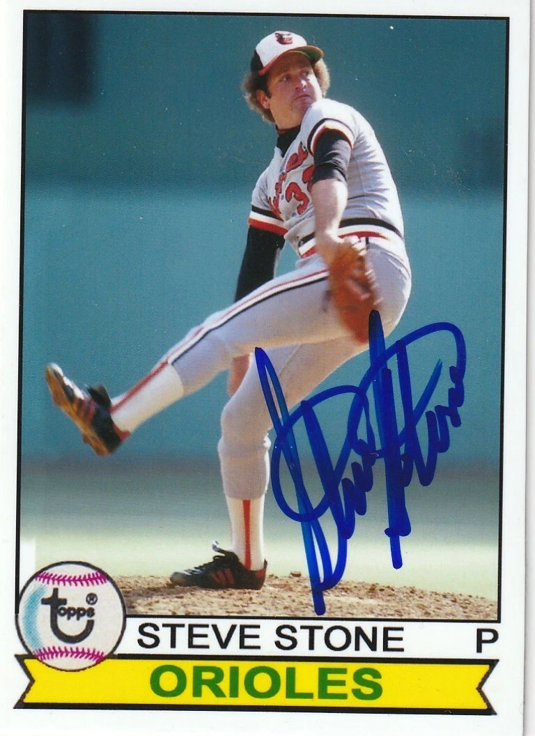 STEVE STONE BALTIMORE ORIOLES  SIGNED 1979 STYLE CUSTOM CARD