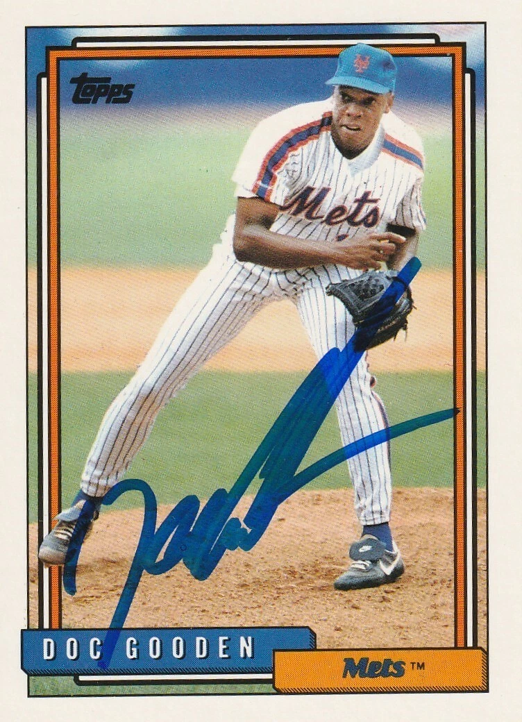 DWIGHT GOODEN NEW YORK METS  SIGNED 1992 TOPPS CARD #725