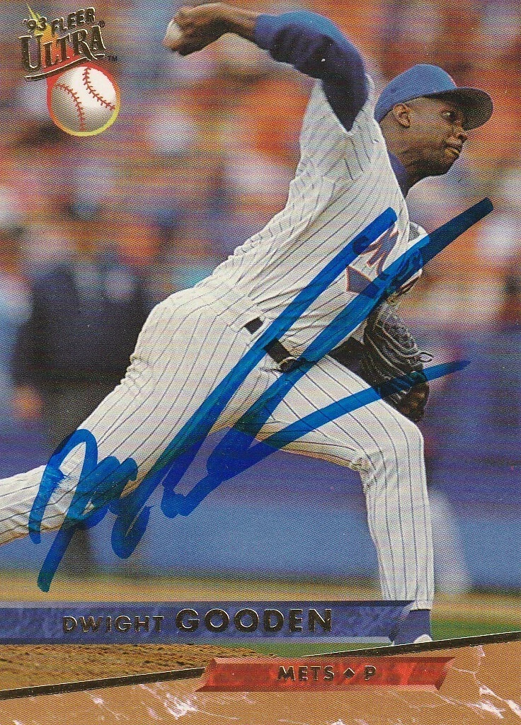 DWIGHT GOODEN NEW YORK METS  SIGNED FLEER ULTRA CARD #427