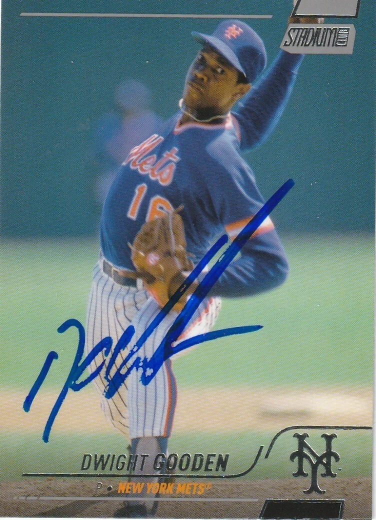 DWIGHT GOODEN NEW YORK METS  SIGNED  2022 TOPPS STADIUM CLUB CARD #32