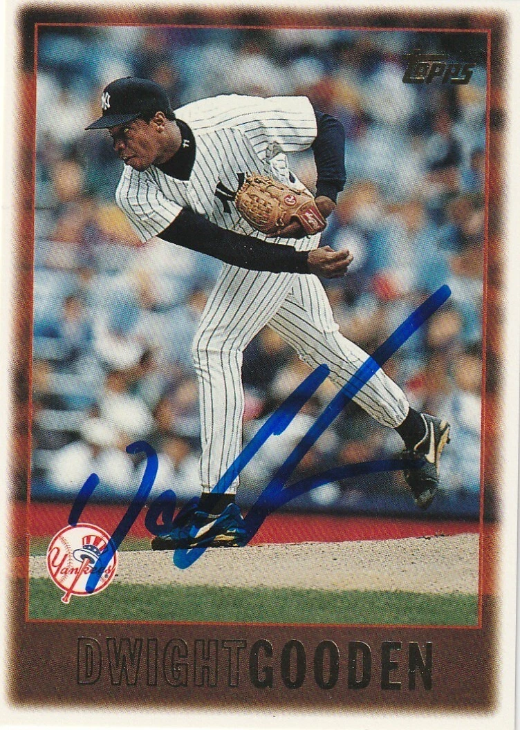 DWIGHT GOODEN NEW YORK YANKEES  SIGNED TOPPS 1997 CARD #175
